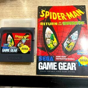 Spider-Man: Return of the Sinister Six (Sega Game Gear, 1993) with Manual